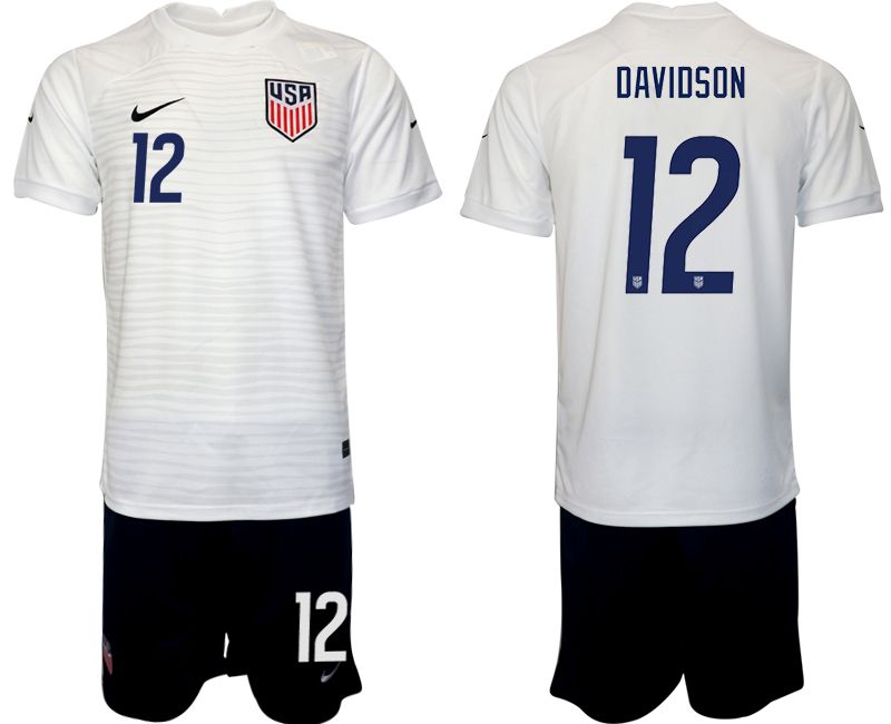 Cheap Men 2022 World Cup National Team United States home white 12 Soccer Jerseys